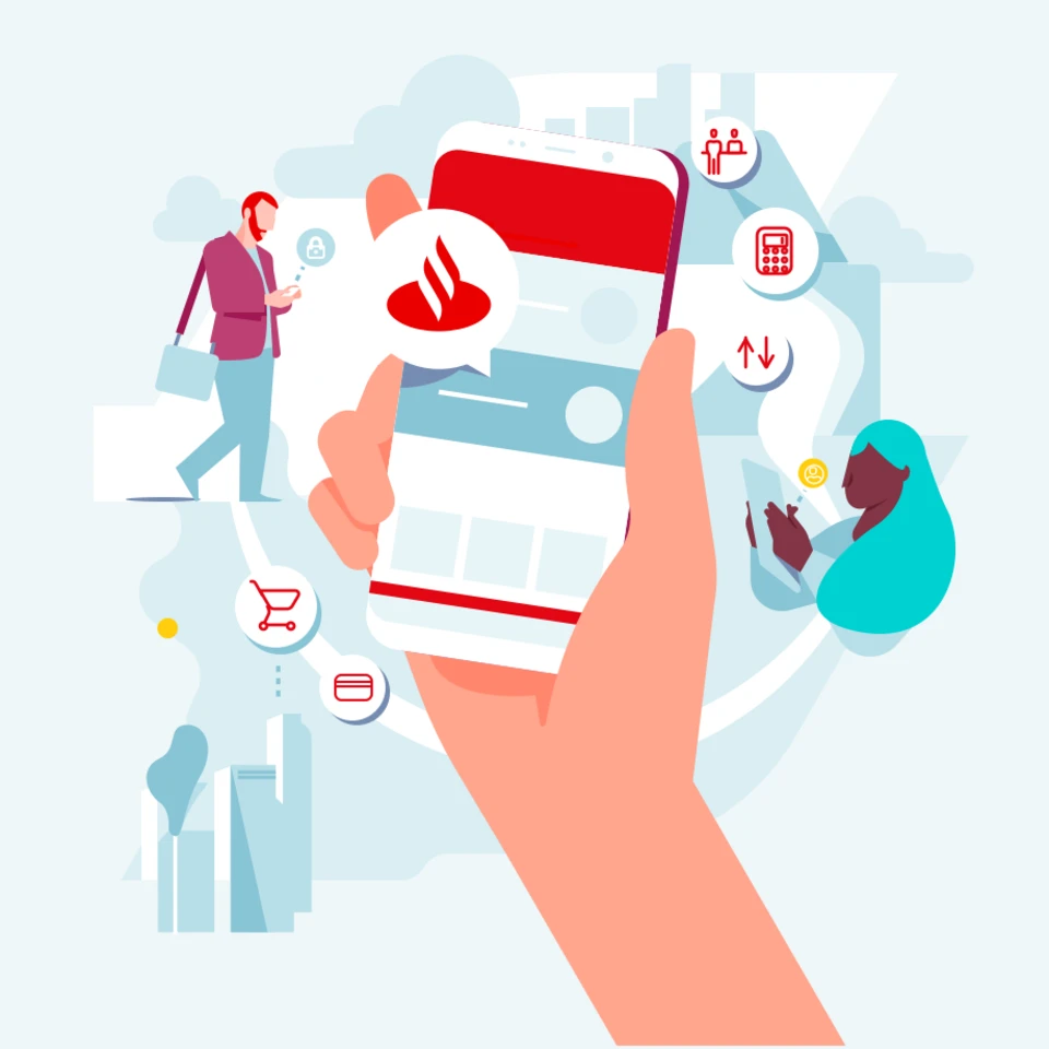 Illustration på en mobiltelefon
