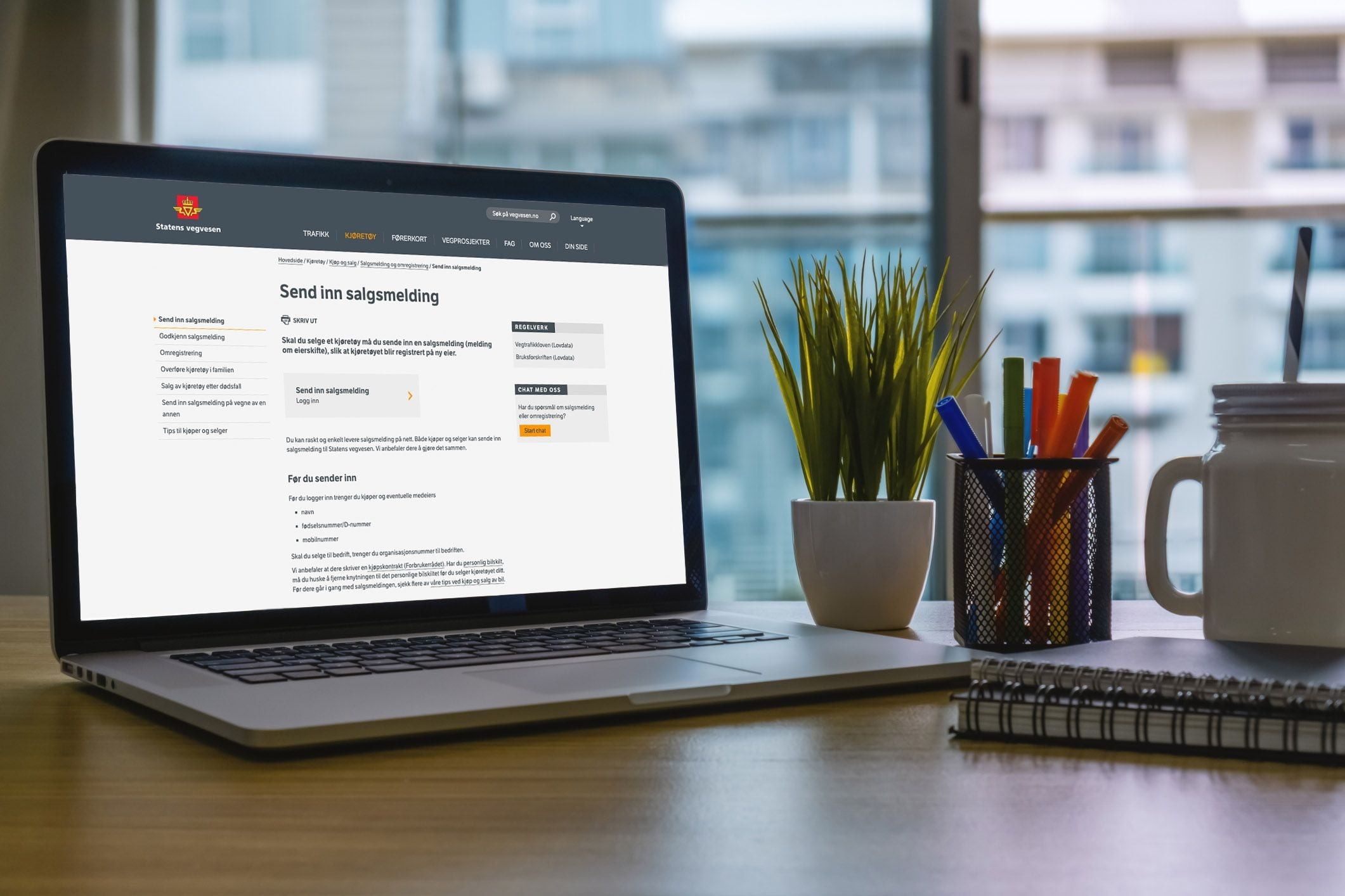 Send inn salgsmelding på nett